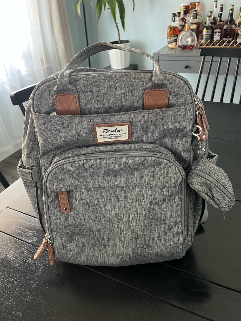 Gray Men’s Travel Backpack Tote